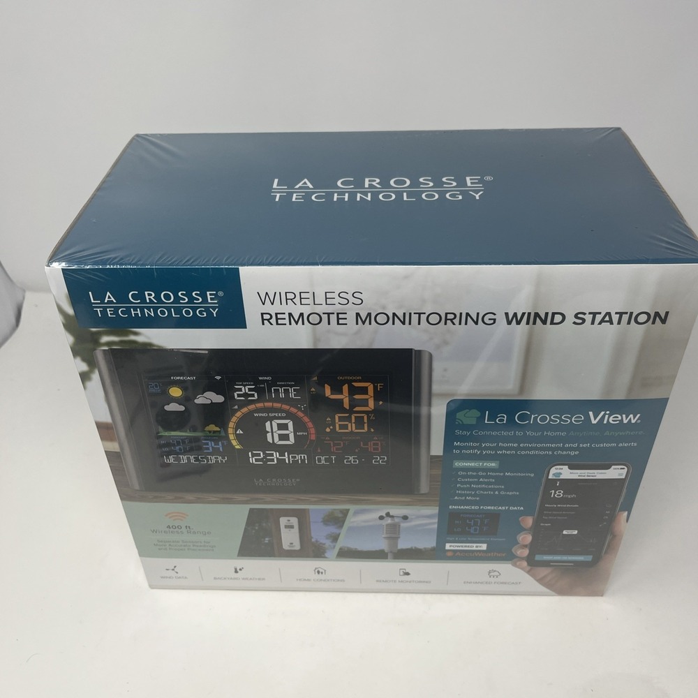 La Crosse Technology Wireless Remote Monitoring Wind Station V21-WTH NEW SEALED